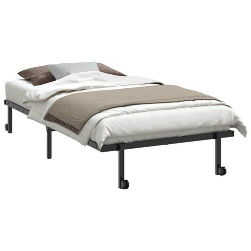 Sengeramme uden madras foldbare 100x200 cm stål sort