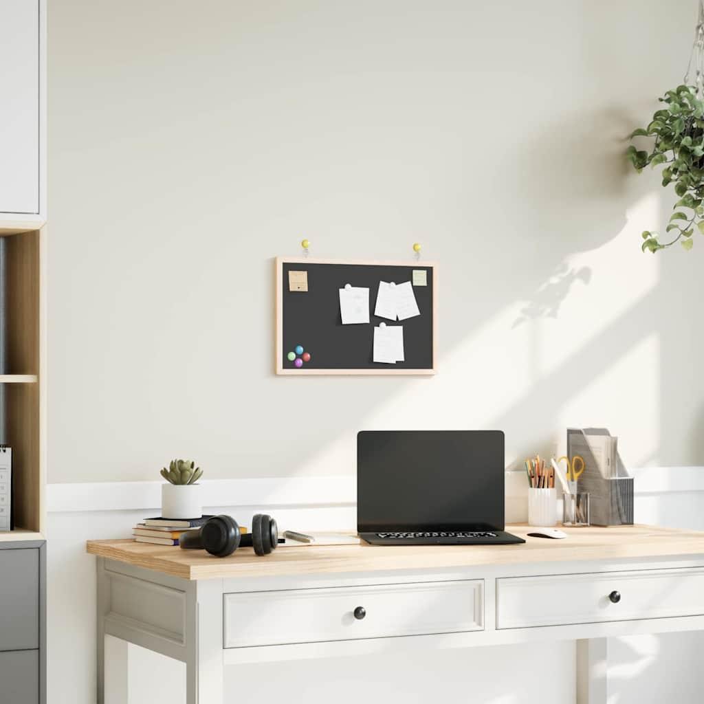 Kridttavle med ramme af massivt fyrretræ 40x30 cm sort