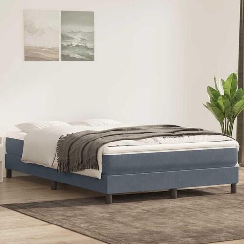 Kontinentalseng med madras 140x210 cm fløjl mørkegrå