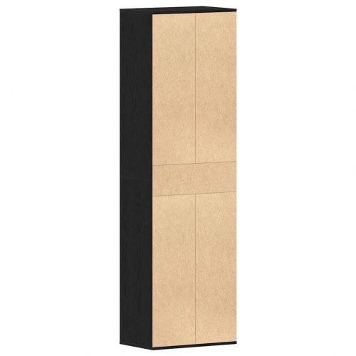 Skoreol 54×34×183 cm i konstrueret træ - sort egetræsfarve
