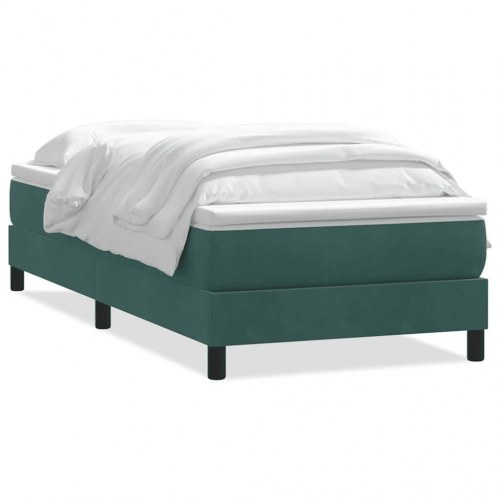 Kontinentalseng med madras 100x210 cm fløjl mørkegrøn