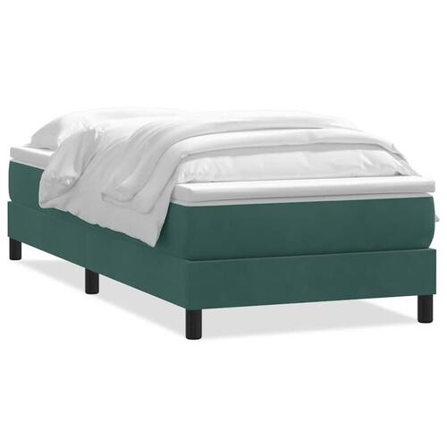 Kontinentalseng med madras mørkegrøn 90x210 cm fløjl