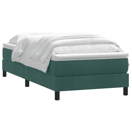 Kontinentalseng med madras mørkegrøn 90x210 cm fløjl