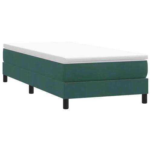Kontinentalseng med madras mørkegrøn 90x210 cm fløjl