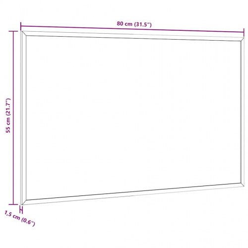 Magnetisk whiteboardtavle med ramme i massivt fyrretræ 80x55 cm