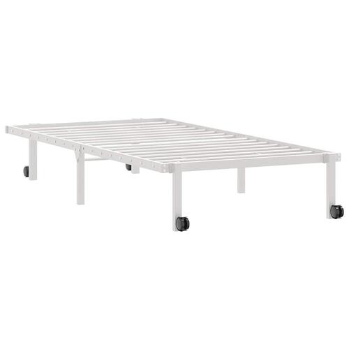 Sengeramme uden madras foldbare 90x200 cm stål hvid