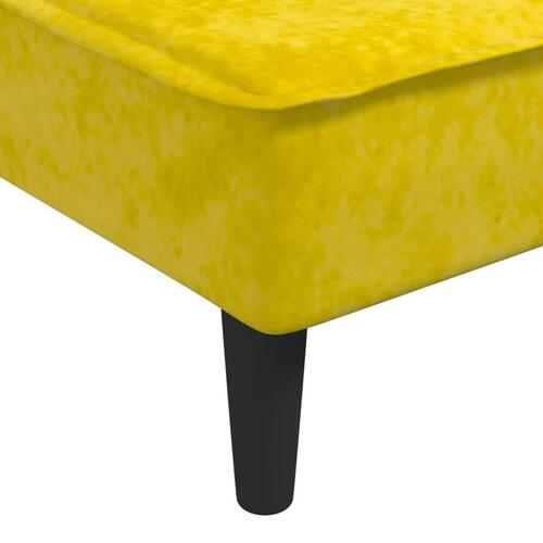 Sovesofa med chaiselong 255x140x70 cm velour gul