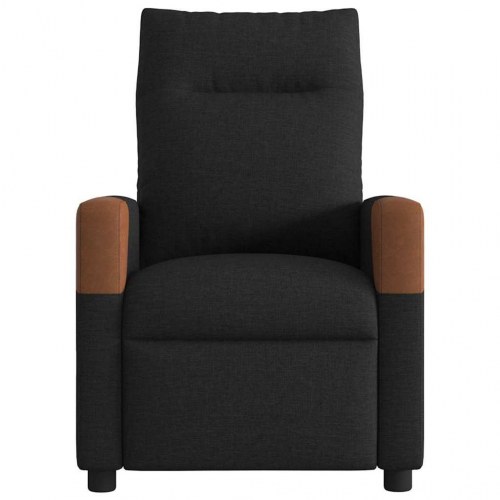Massagelænestol med el-recline i stof - sort/brun