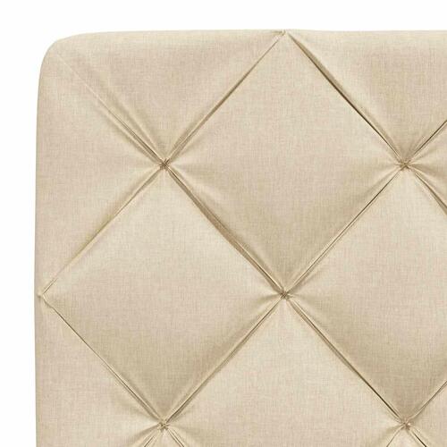 Seng med madras 100x200 cm stof cremefarvet