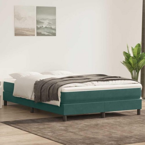 Kontinentalseng uden madras 140×220 cm - fløjl, mørkegrøn