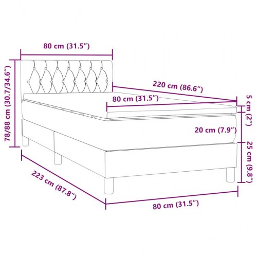 Kontinentalseng i fløjl med madras - lyserød 80×220 cm