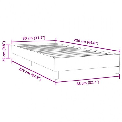 Kontinentalseng uden madras 80×220 cm - fløjl, sort