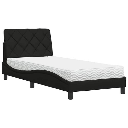 Seng med madras 90x190 cm stof sort