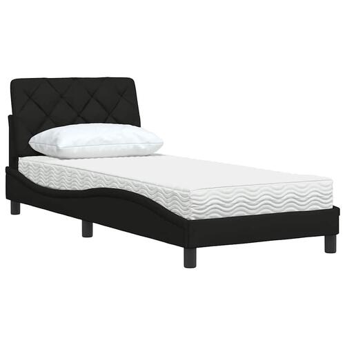 Seng med madras 90x190 cm stof sort