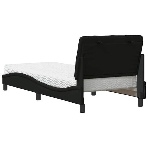 Seng med madras 90x190 cm stof sort
