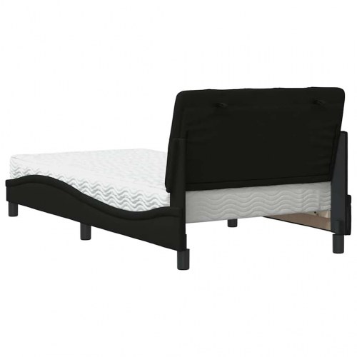 Seng med madras 100x200 cm stof sort