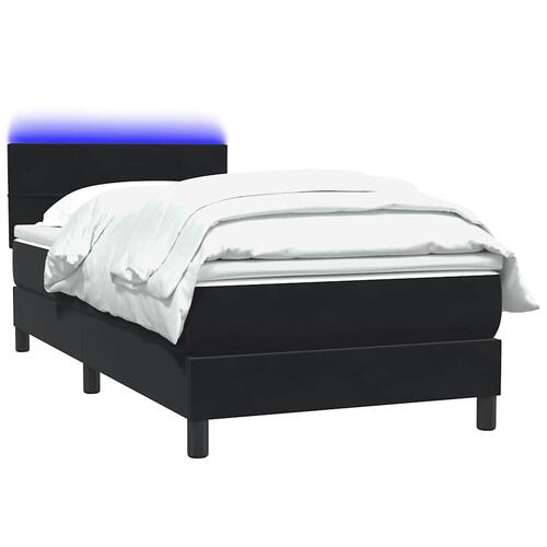 Kontinentalseng med madras 90x210 cm fløjl sort