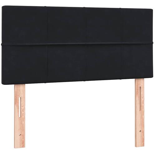 Kontinentalseng med madras 90x210 cm fløjl sort