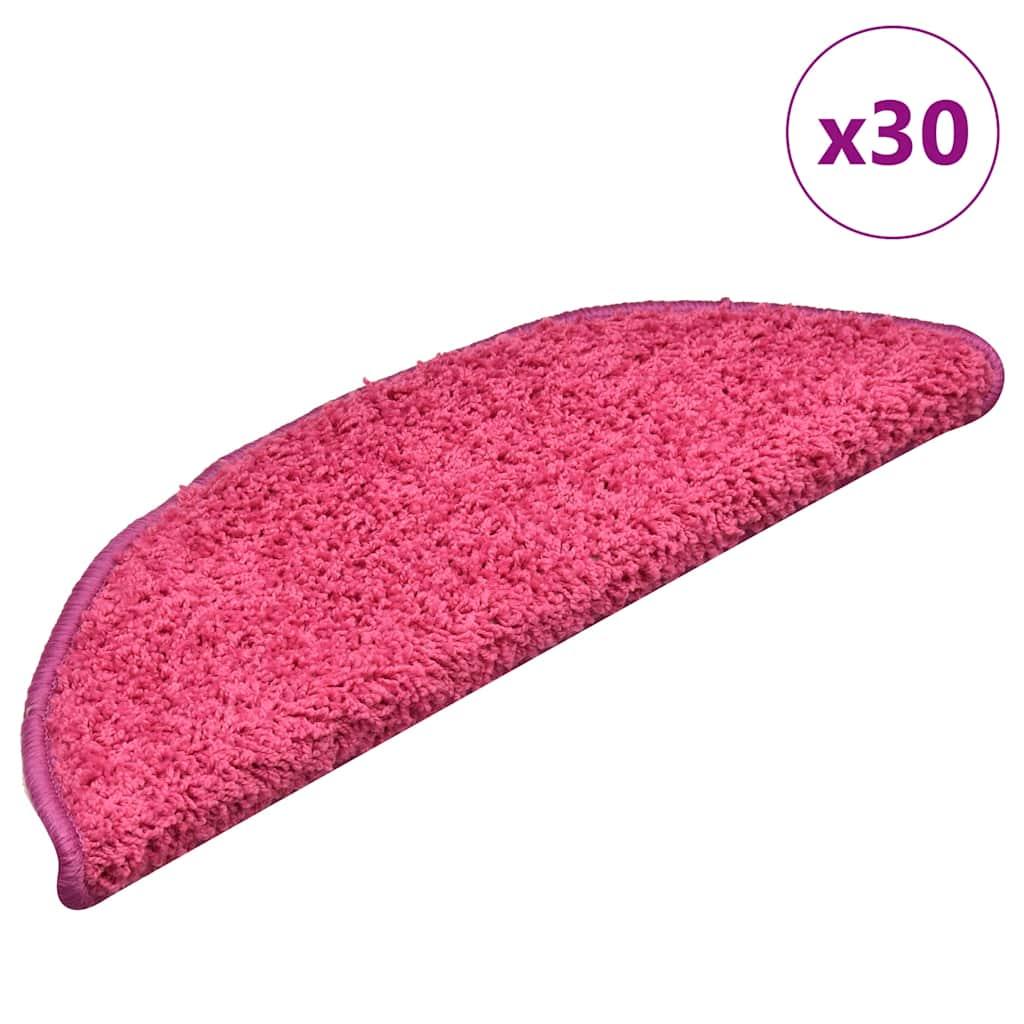 Trappemåtter - 30 stk. halvrunde 56 × 17 × 3 cm - lyserøde