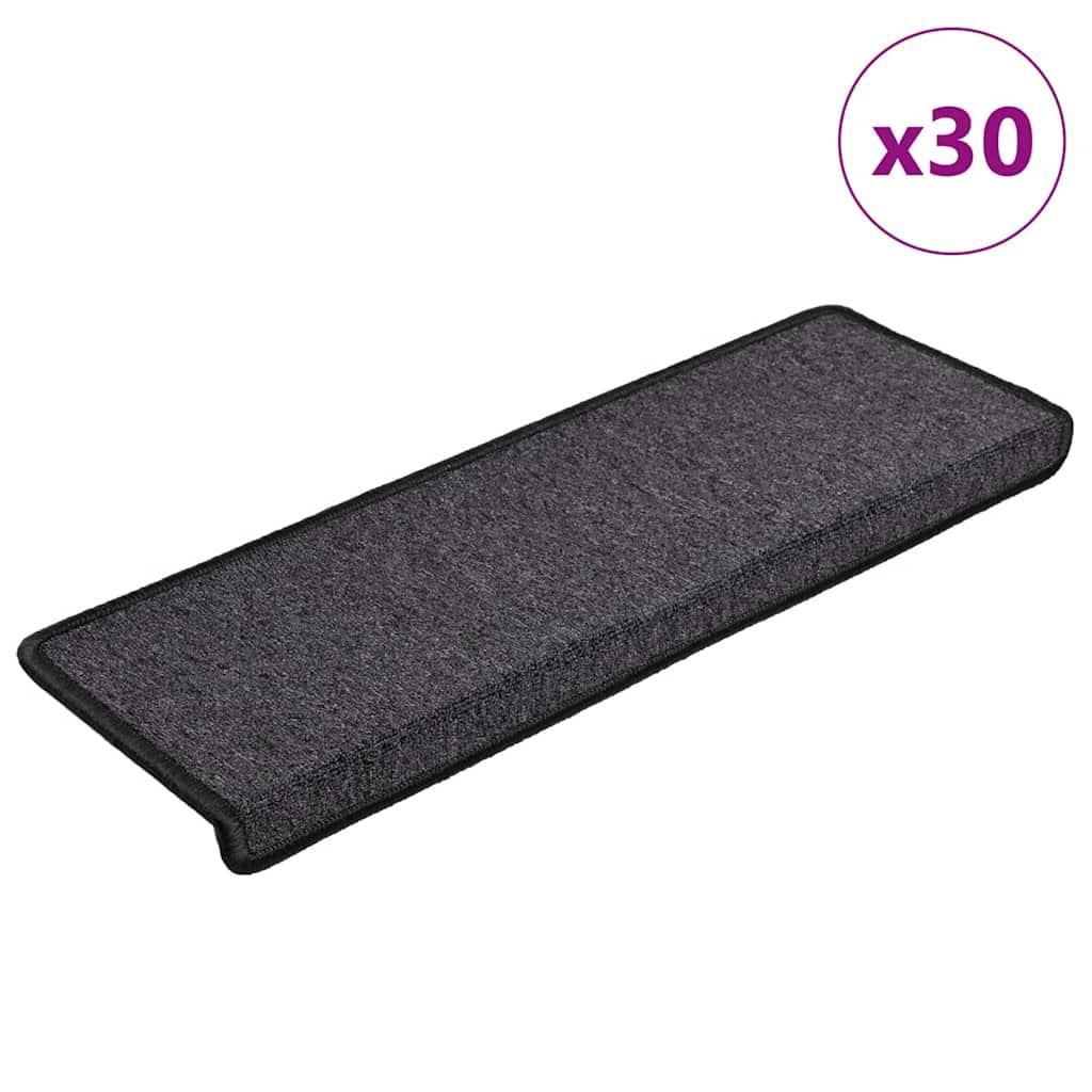 Trappemåtter 30 stk. 65x21x4 cm antracit rektangulær kant