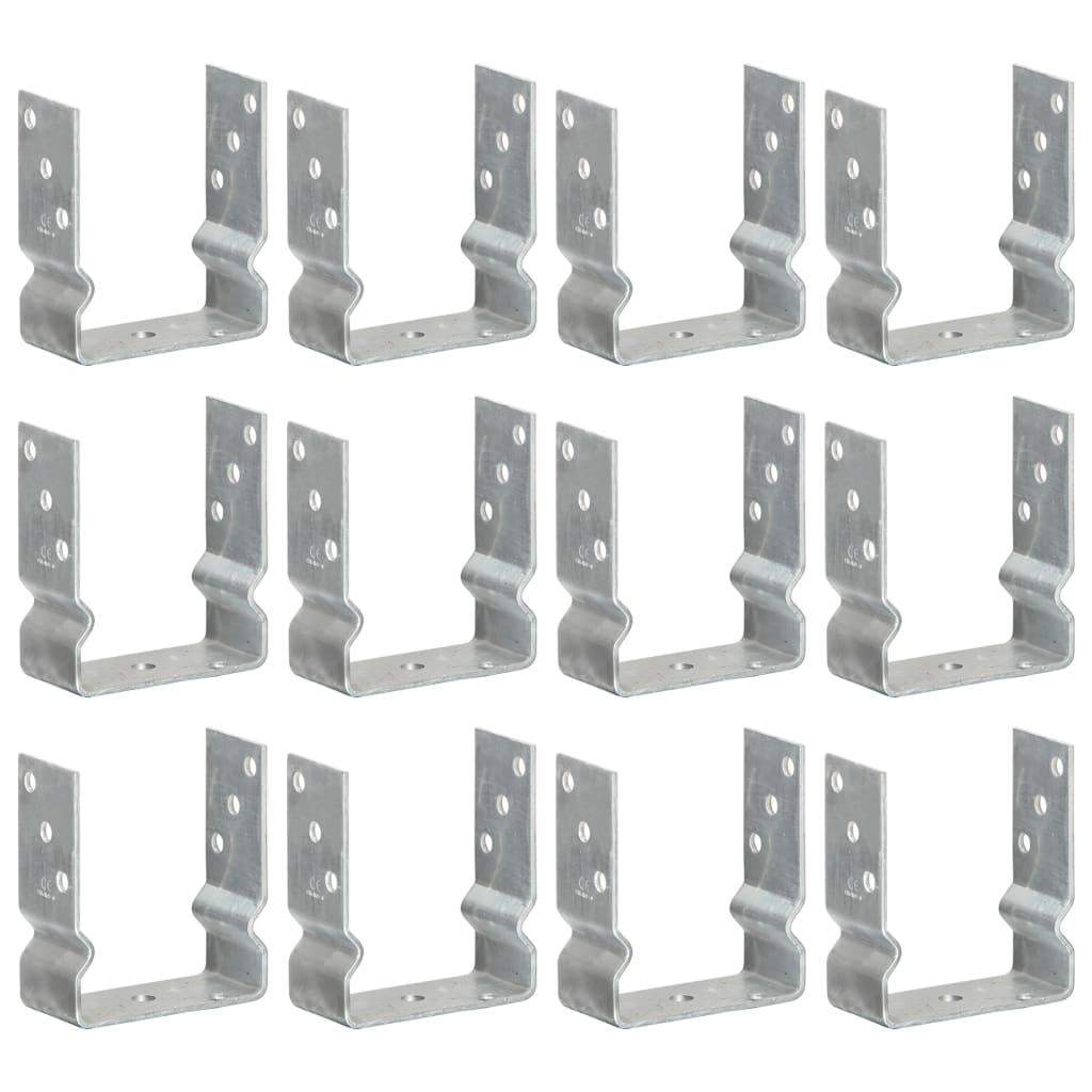 Jordankre 12 stk. 12x6x15 cm galvaniseret stål sølvfarvet