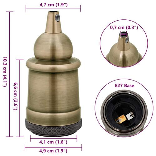Lampeholdere 2 stk bronze E27