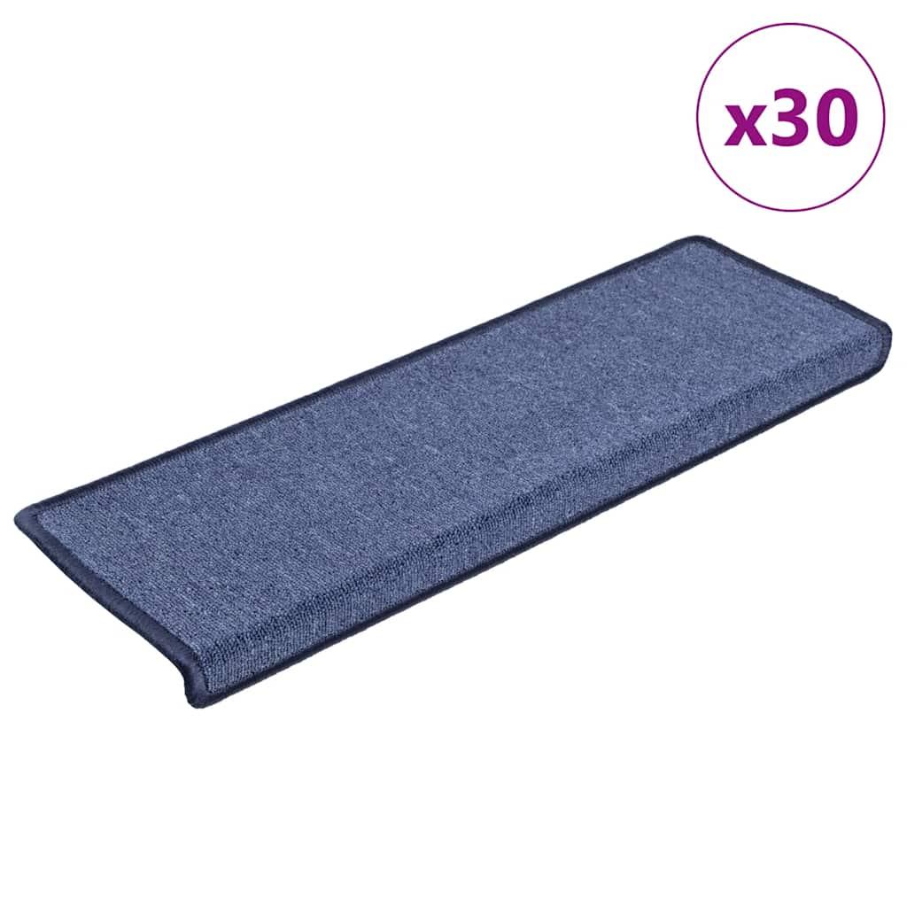 Trappemåtter 30 stk. 65x21x4 cm blå rektangulær kant