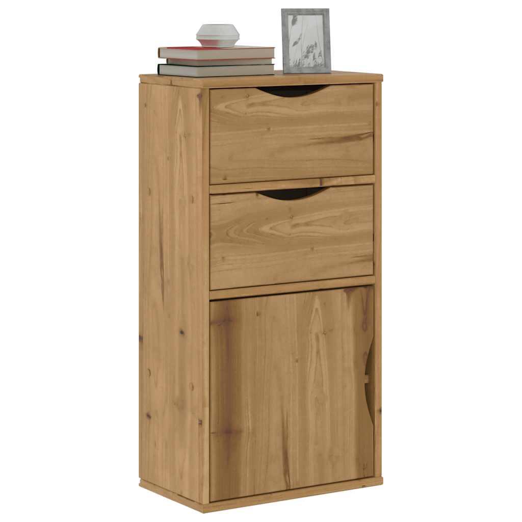 Sideskab ODDA med 2 skuffer 40 x 24 x 79 cm i massivt fyrretræ