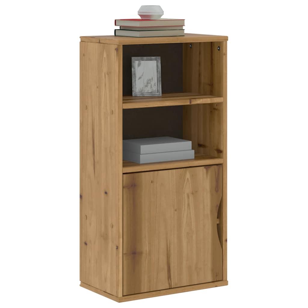 Sideskab Odda 40X24X79 Cm Massivt Fyrretræ - Naturfarvet / Med 1 dør