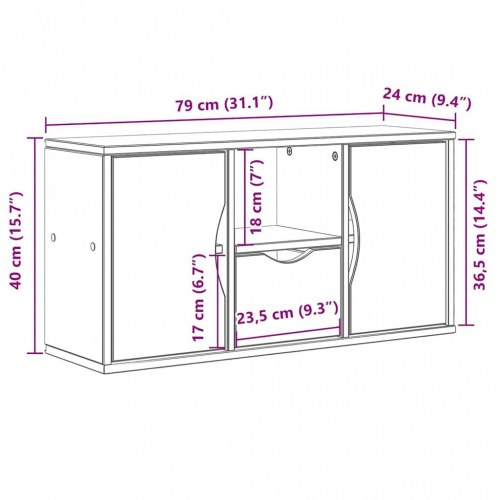 TV-skab ODDA med skuffe 79 x 24 x 40 cm