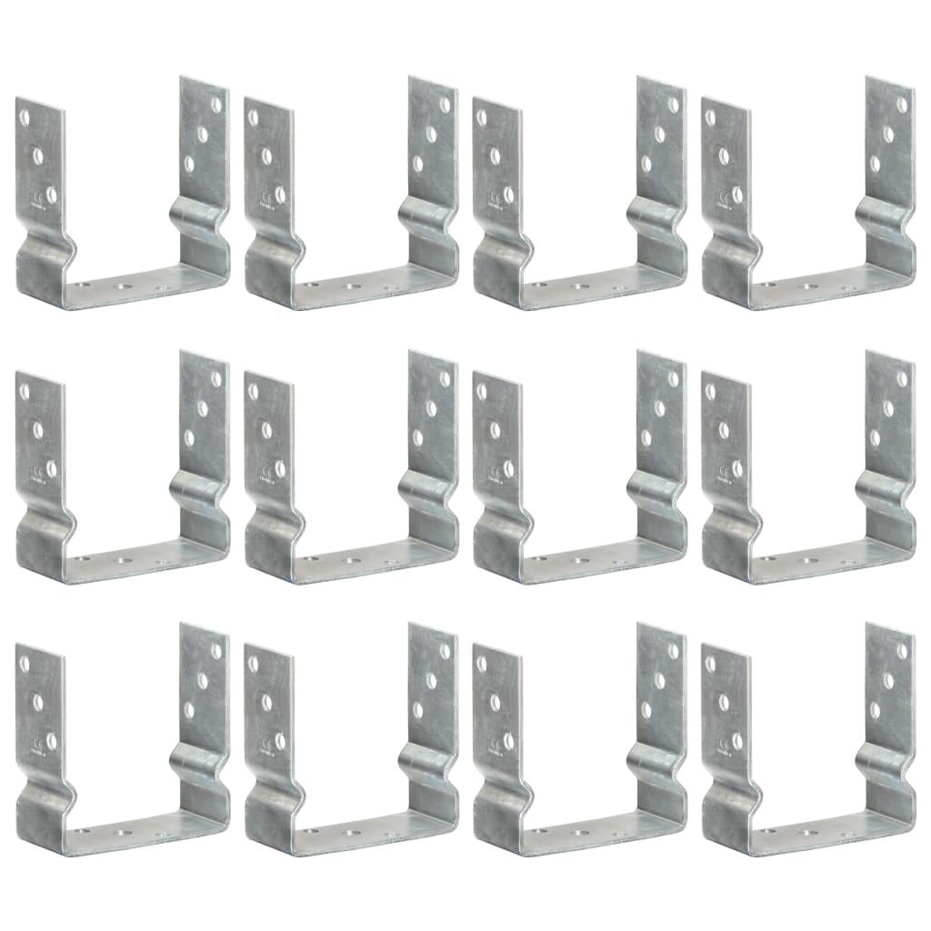 Jordankre 12 stk. 14x6x15 cm galvaniseret stål sølvfarvet