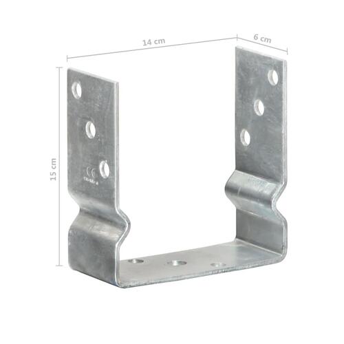 Jordankre 12 stk. 14x6x15 cm galvaniseret stål sølvfarvet