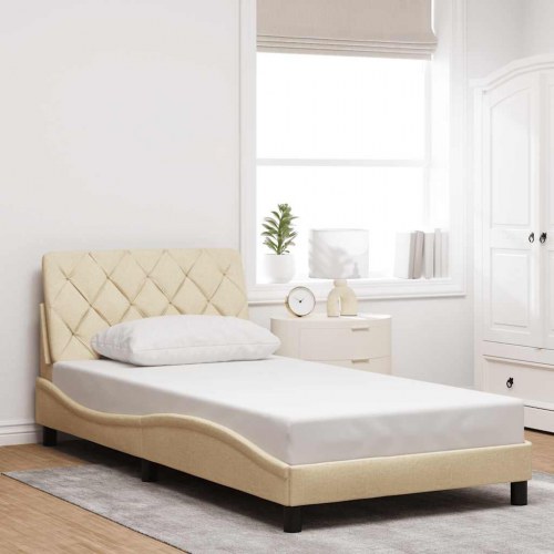 Sengeramme i stof 100 x 200 cm - creme