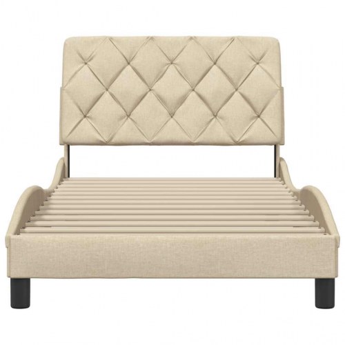 Sengeramme i stof 100 x 200 cm - creme