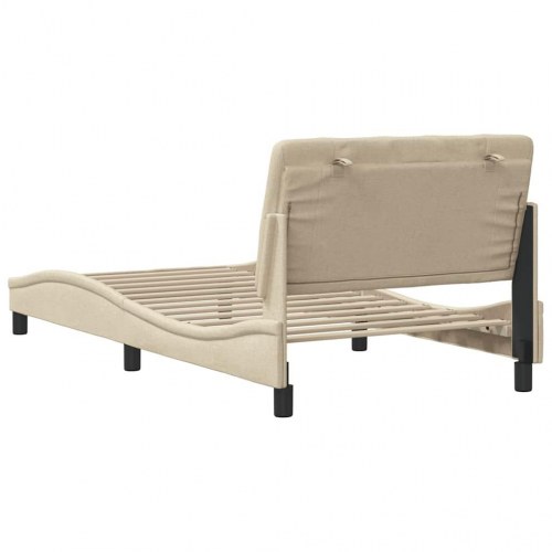 Sengeramme i stof 100 x 200 cm - creme