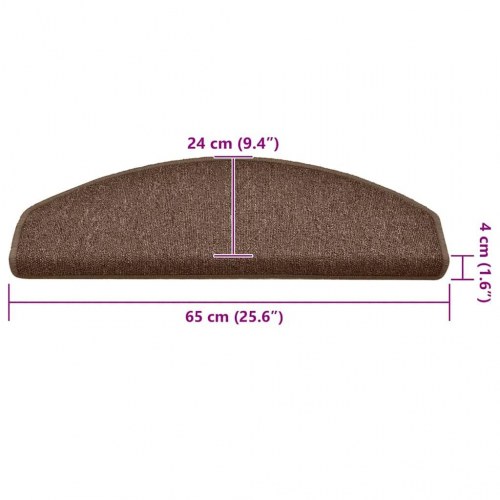 Trappemåtter halvrund 30 stk. 65 x 24 x 4 cm - brun