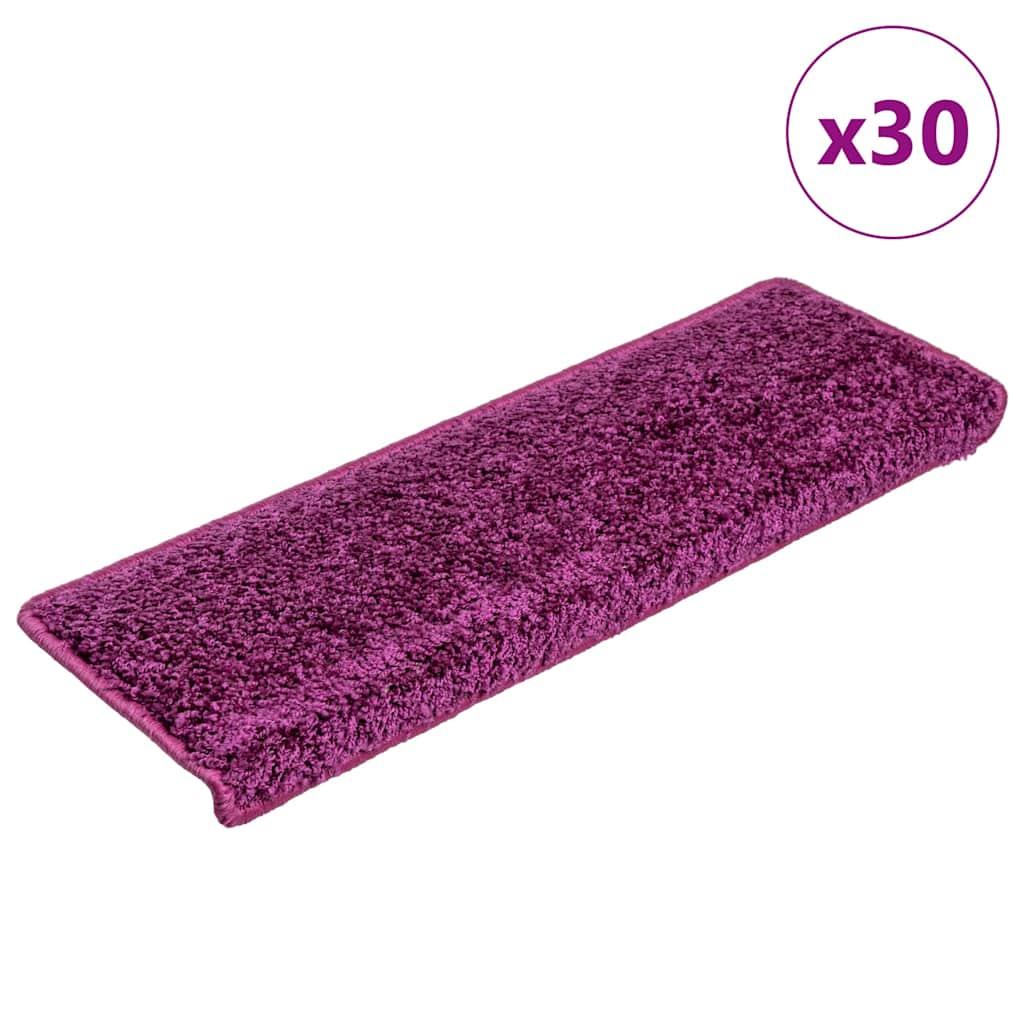 Trappemåtter - 30 stk. 65 × 21 × 4 cm, violet, rektangulær kant