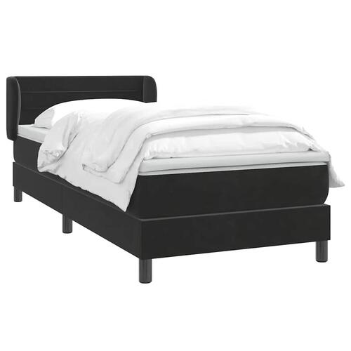 Kontinentalseng med madras 90x210 cm fløjl sort