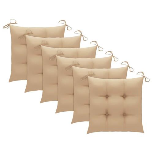 Stolehynder 6 stk. 50x50x7 cm oxfordstof beige