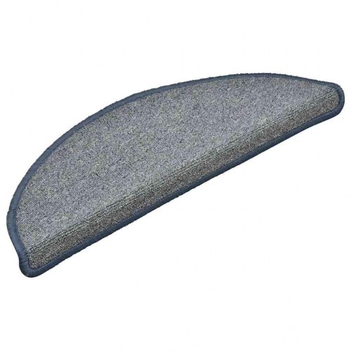 Trappemåtter 30 stk. halvrunde 56 x 17 x 3 cm - lysegrå og blå