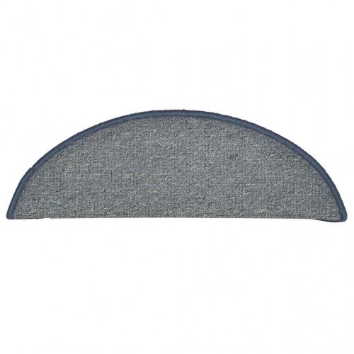 Trappemåtter 30 stk. halvrunde 56 x 17 x 3 cm - lysegrå og blå