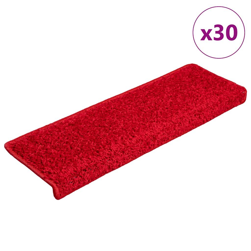 Trappemåtter 30 stk. 65x21x4 cm røde rektangulære kant