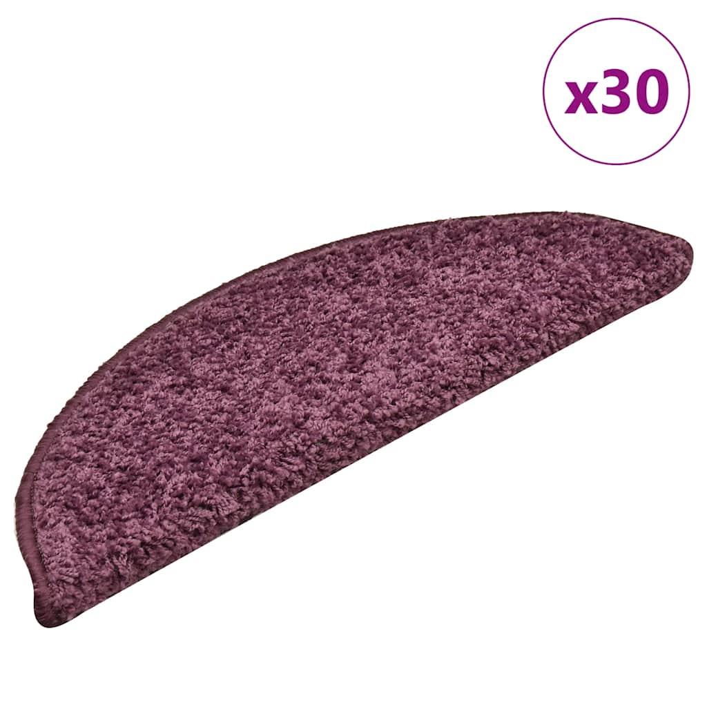 vidaXL trappemåtter 30 stk. 56 x 17 x 3 cm mørkelilla halvrunde