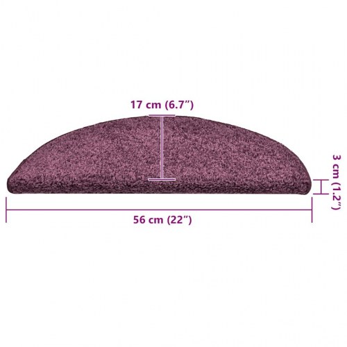 Trappemåtter halvrunde 30 stk. 56 x 17 x 3 cm - mørkelilla