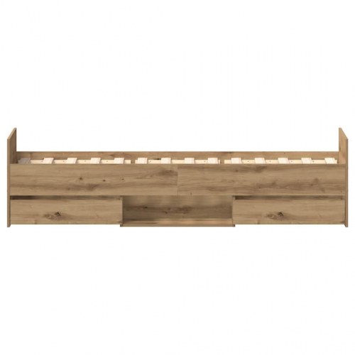 Sengeramme med 4 skuffer 100 x 200 cm - kunsteg
