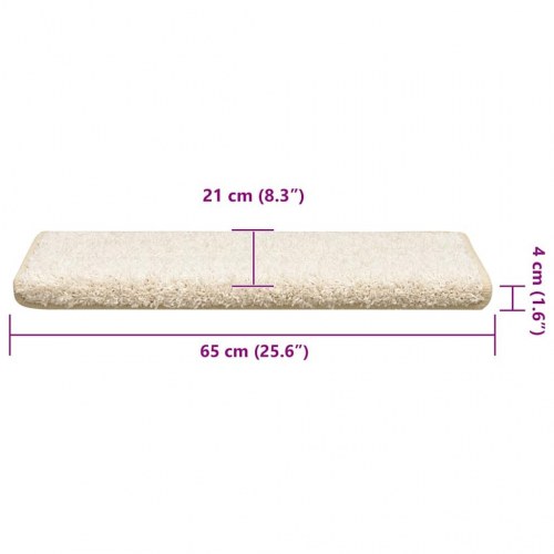 Trappemåtter med kant 30 stk. 65 x 21 x 4 cm - hvid