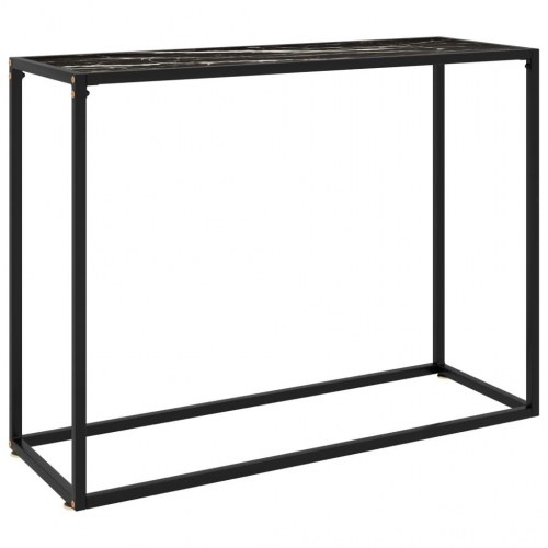 Konsolbord 100 × 35 × 75 cm i sort hærdet glas og stål
