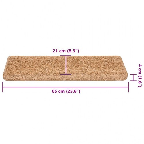 Trappemåtter 30 stk. 65 x 21 x 4 cm - beige