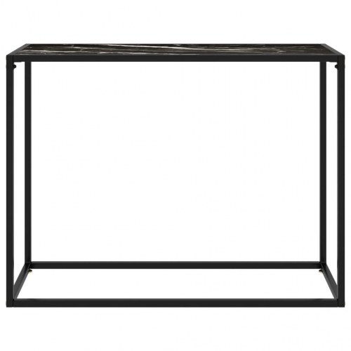 Konsolbord 100 × 35 × 75 cm i sort hærdet glas og stål