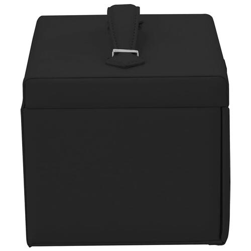 Smykkeskrin 4-lags med spejl låsbar 22,5x17,5x16,5 cm sort